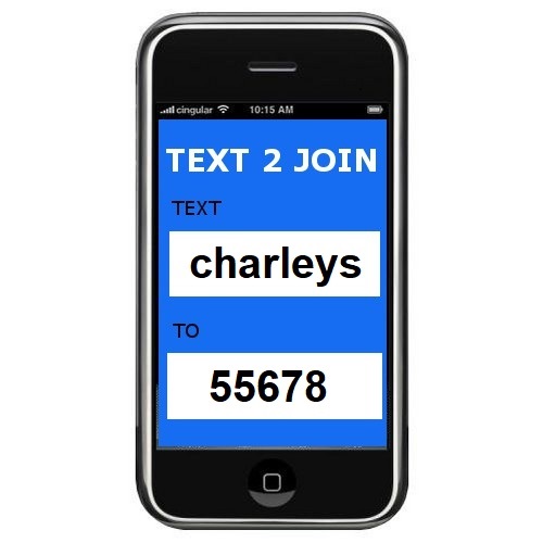 Charleys Text2Join cell phone