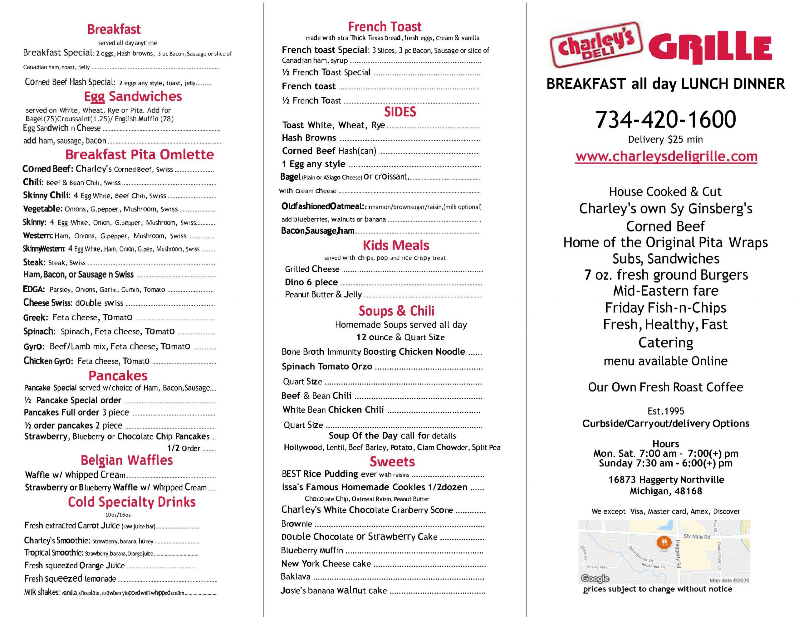 Charleys Menu pg1